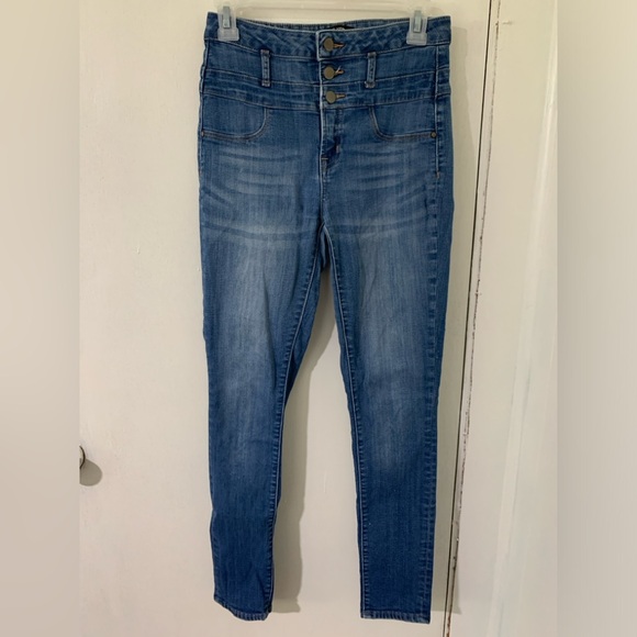 Refuge High Waisted Skinny Blue Jeans Size 6 - Picture 1 of 6